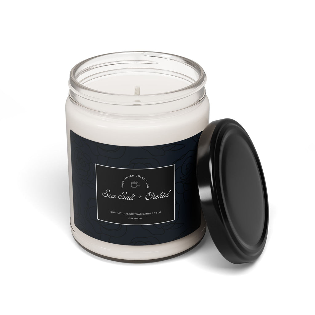 Soy Candle 9oz - Sea Salt & Orchid Scented Jar Candle