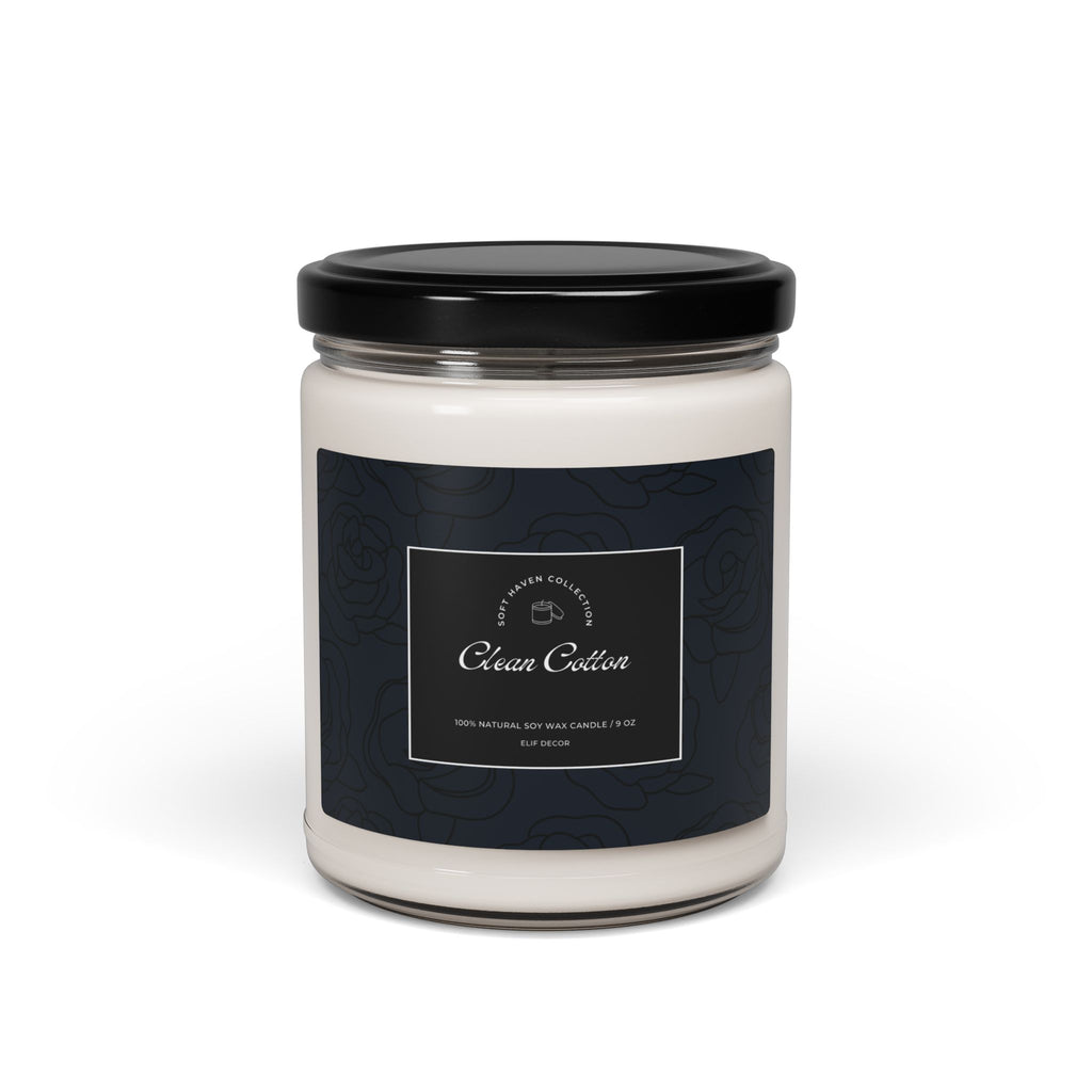 Soy Candle 9oz - Clean Cotton Scented Jar Candle